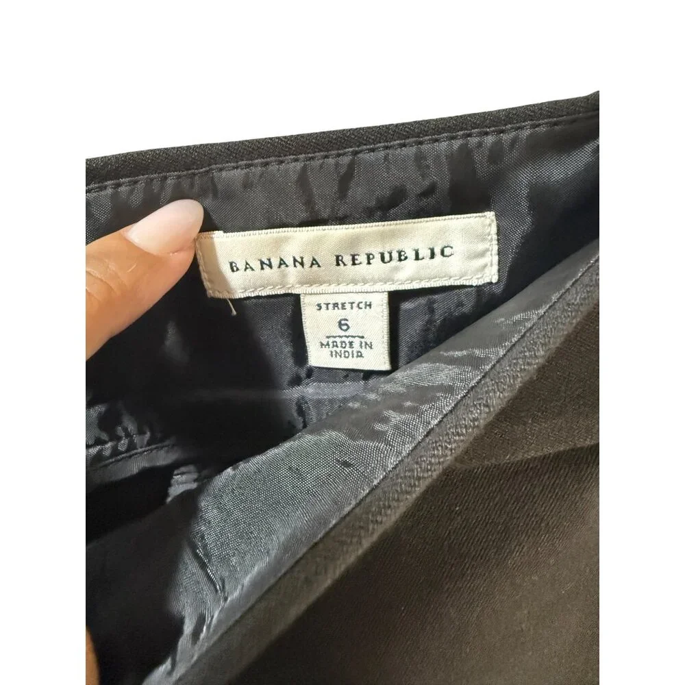 Banana‎ Republic Womens Black Stretch Pencil Skirt Size 6